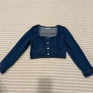 Madewell denim square neck cropped top